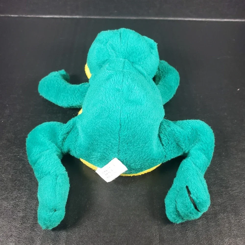 Vintage Green Frog Yellow Bean Belly Plush Head 8